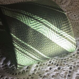 Men’s True Vintage Green Brown Stripe Tie